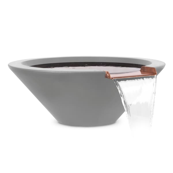 The Outdoor Plus 36 Round Cazo Water Bowl - GFRC Concrete - Natural Gray - OPT-36RWO-NGY - main